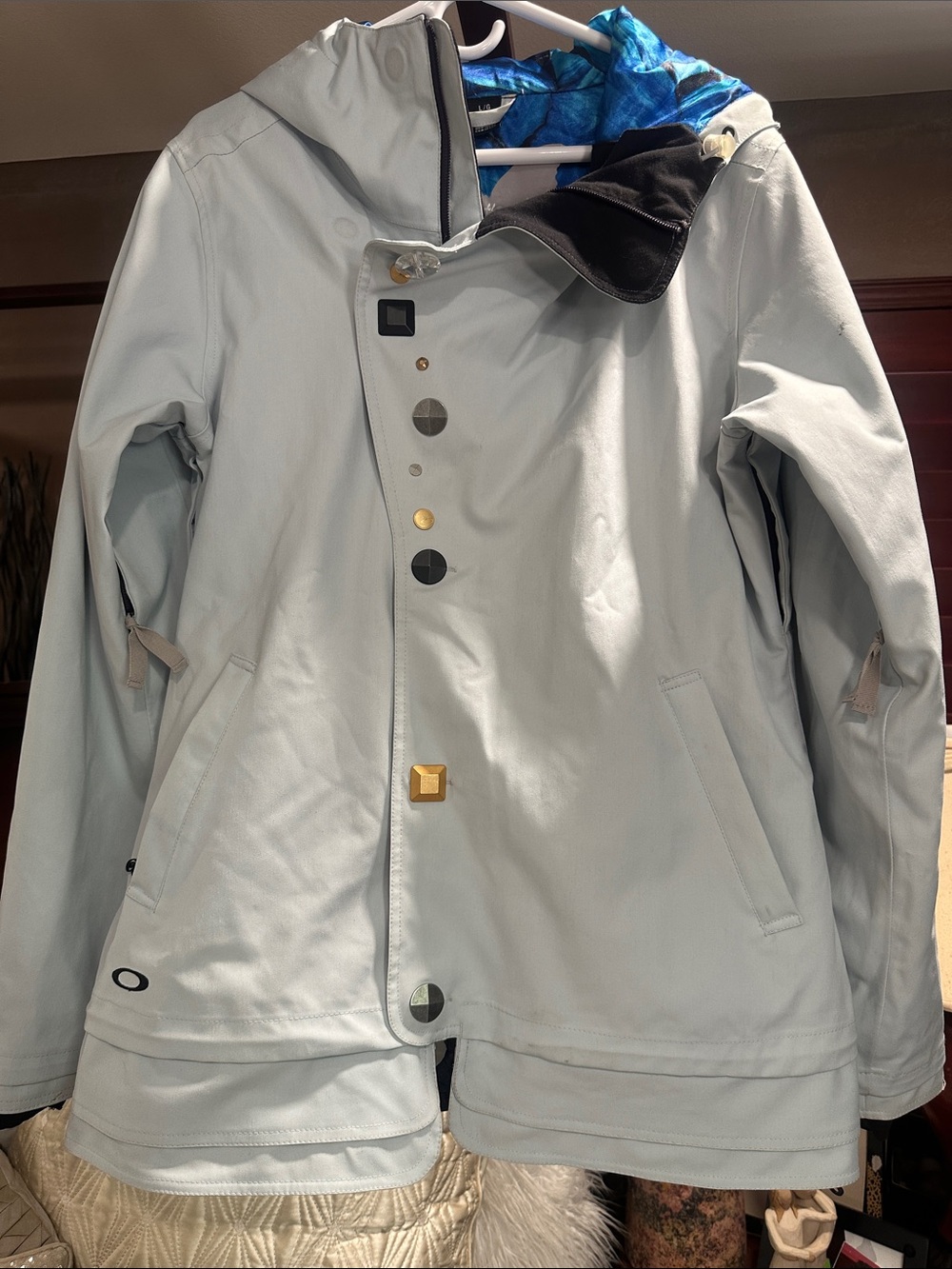 Special collab Oakley & Gretchen Bleiler light blue Snow Jacket